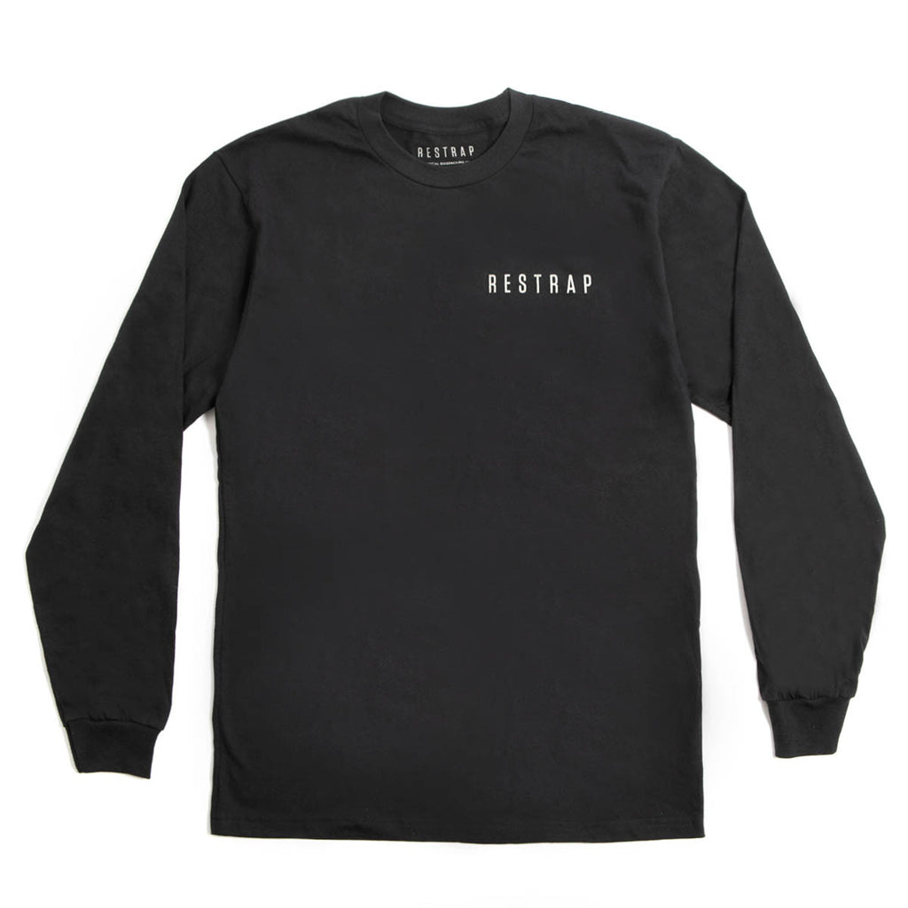 Restrap langærmet T-shirt, sort