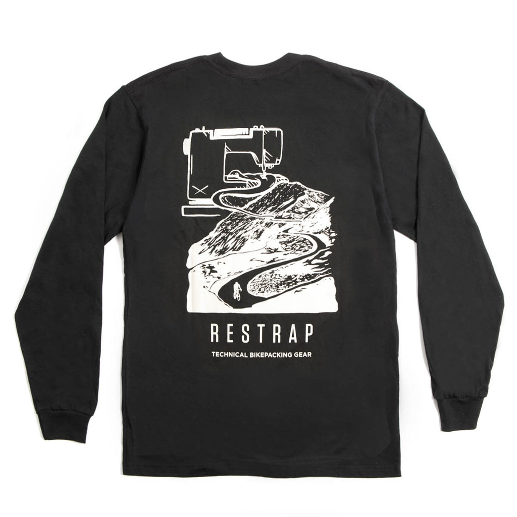 Restrap langærmet T-shirt, sort