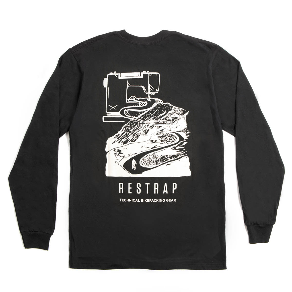 Restrap langærmet T-shirt, sort