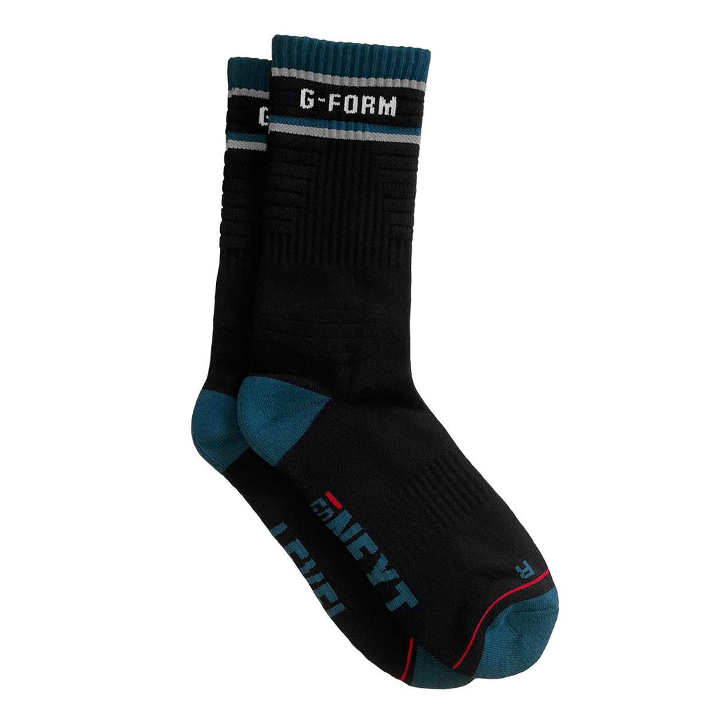 G-Form Mid-Calf sokker L/XL, sort/teal/grå